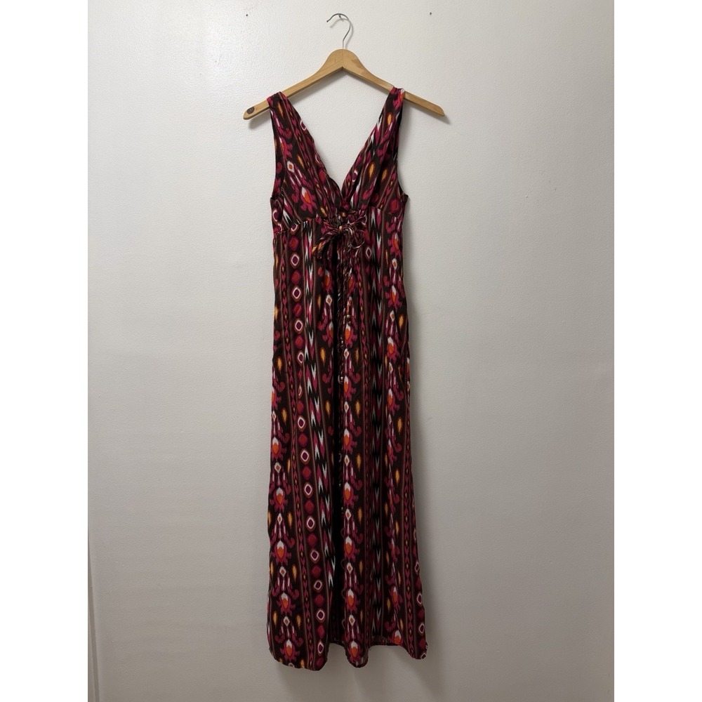 Mossimo Pink Boho Y2K Maxi Dress Size Small Feminine Flowy Free Spirit Beads